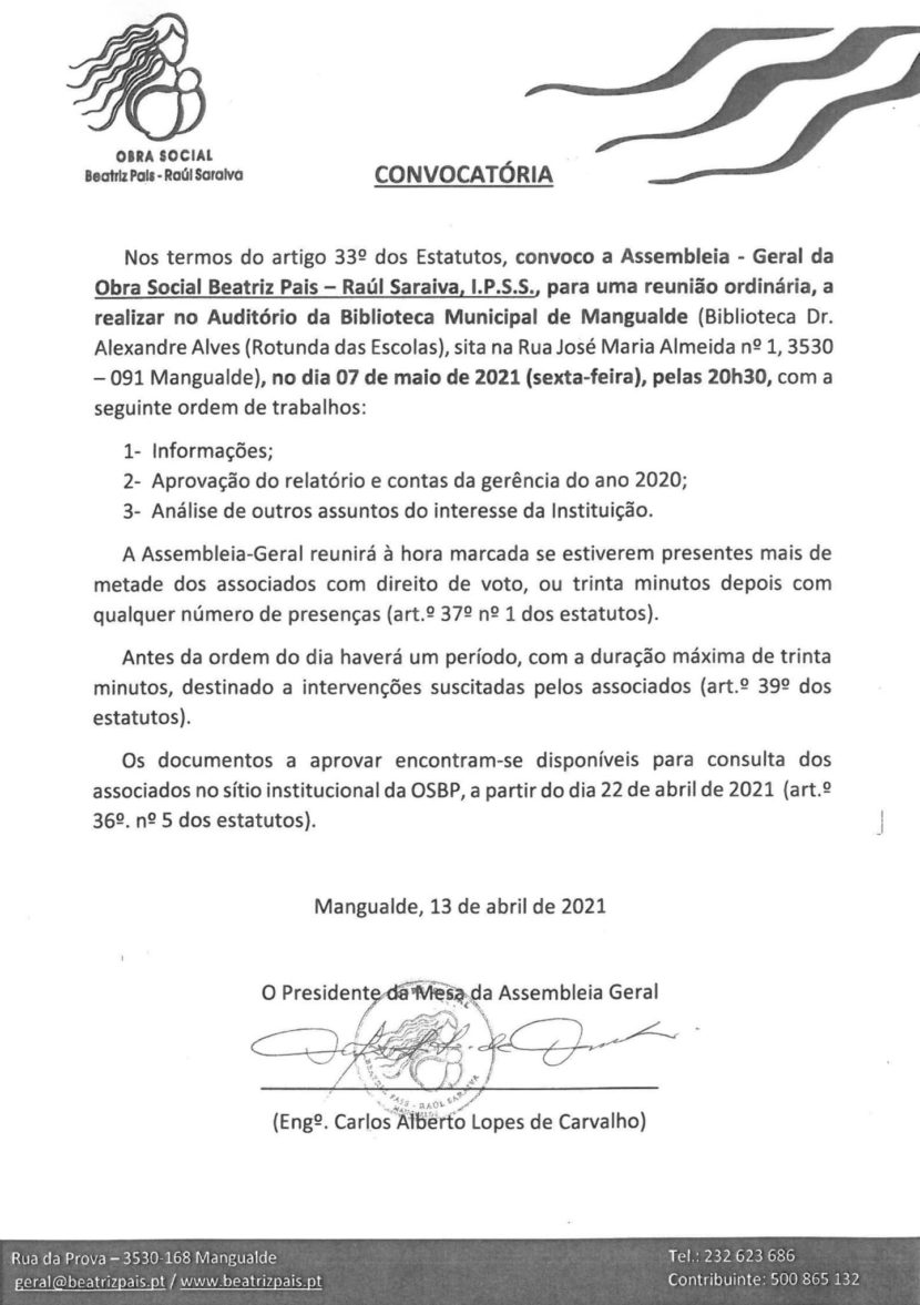 Convocatória - Assembleia Geral